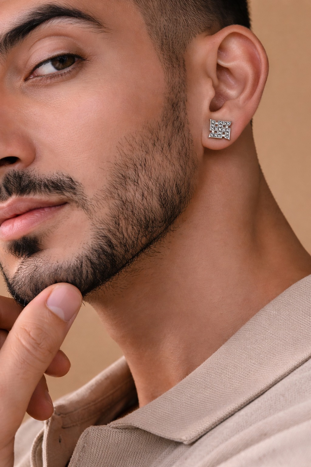 Swastik Stud Earring - Image 2