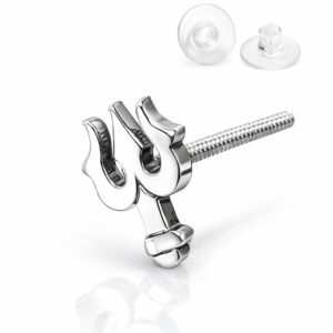 Trident Ear Stud – 925 Sterling Silver (For Men)